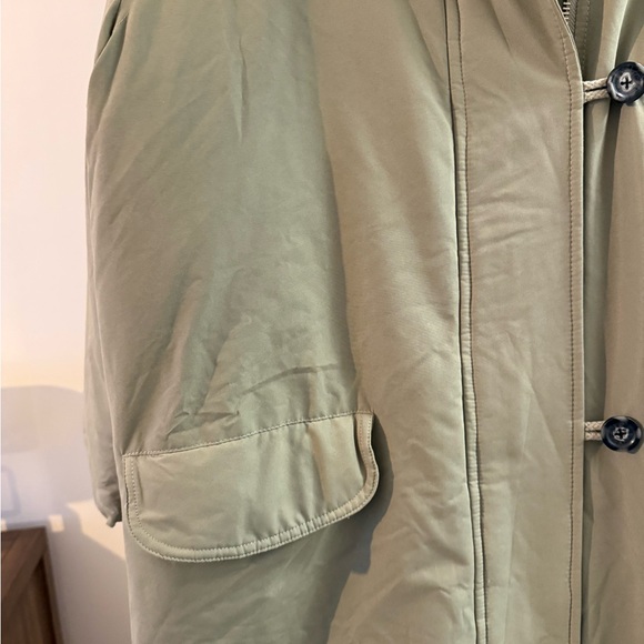 Asos Women's Khaki Parka Coat with Faux Fur Hood Size 4 - Picture 6 of 8